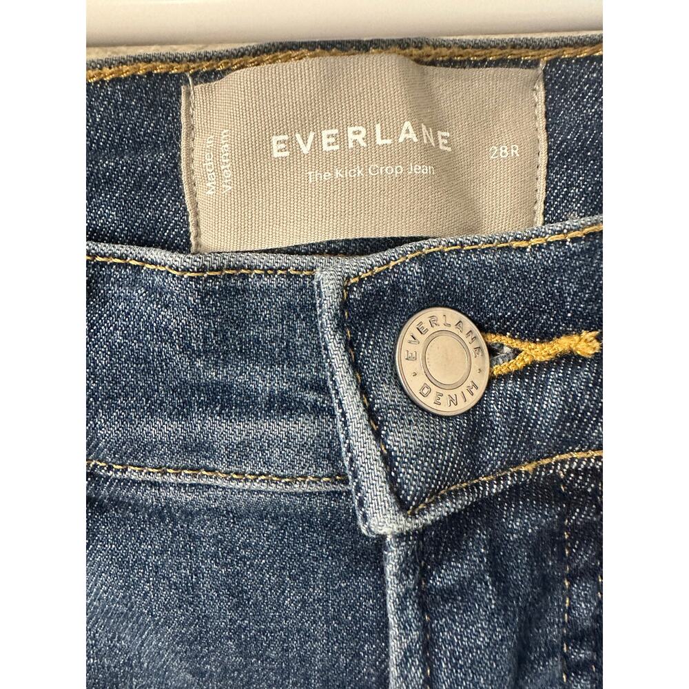 Everlane The Kick Crop Blue Jeans Womens 28 Reg Stretch Denim - Picture 3 of 9
